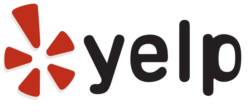 A logo of yelp for the company.
